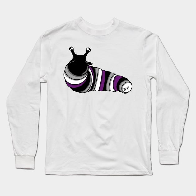 Asexual Pride Fidget Slug Long Sleeve T-Shirt by SentABearToSpace 